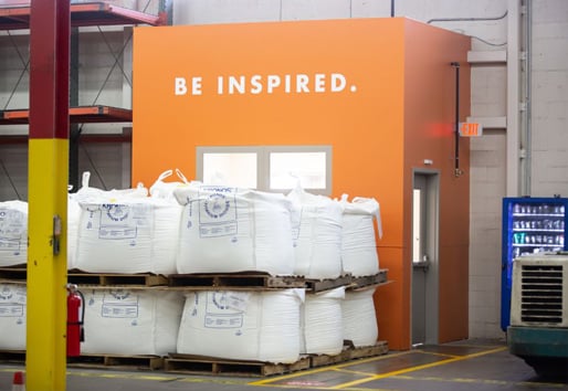 Be Inspired. Recycled materials displayed on factory floor