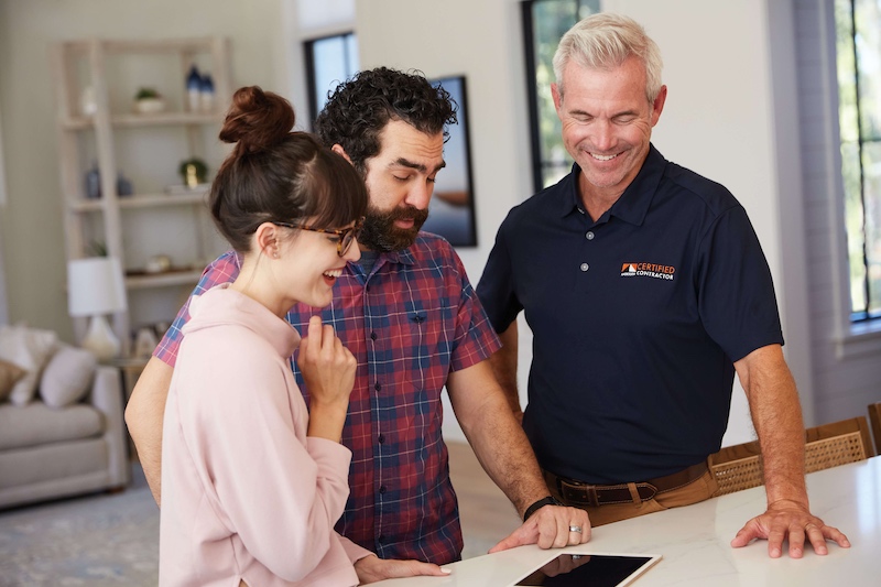 Certified Contractor meeting with homeowners 