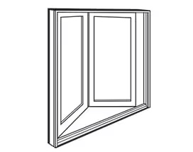 Line drawings of the three different types of Andersen® pass-through windows, including from the left, a Folding Pass-Through Window, MultiGlide Pass-Through Window, and Liftslide Pass-Through Window.