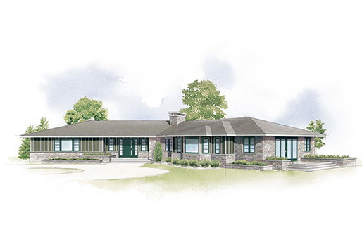 illustration of ranch home