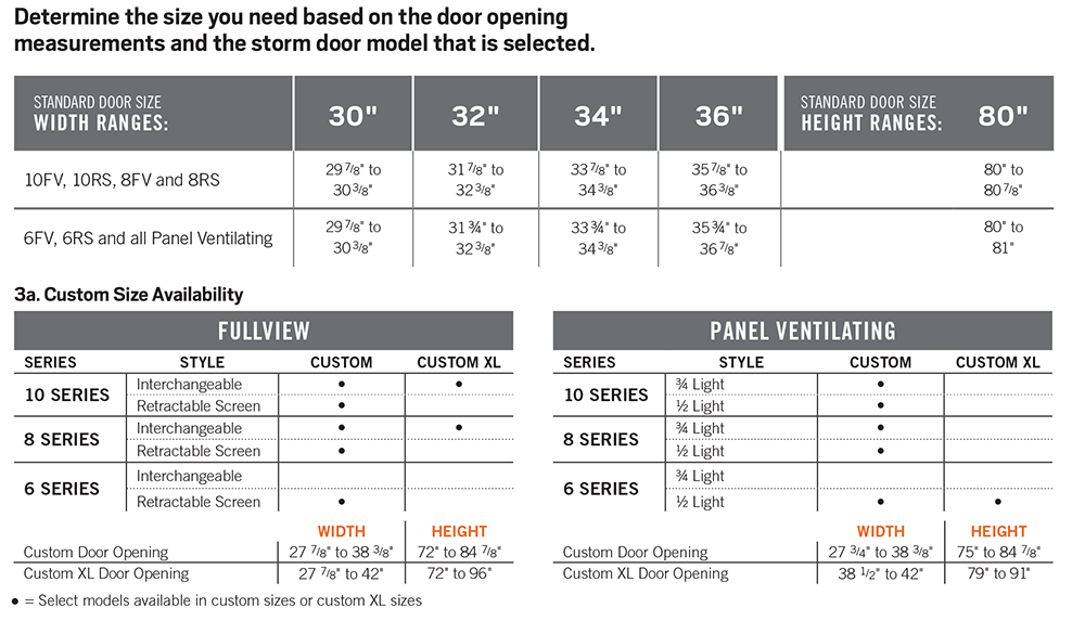 Storm Doors Measurement Guide
