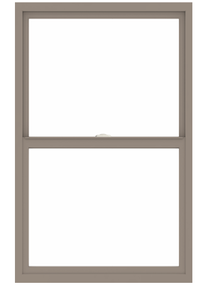 andersen 100 series single-hung window with sandtone trim