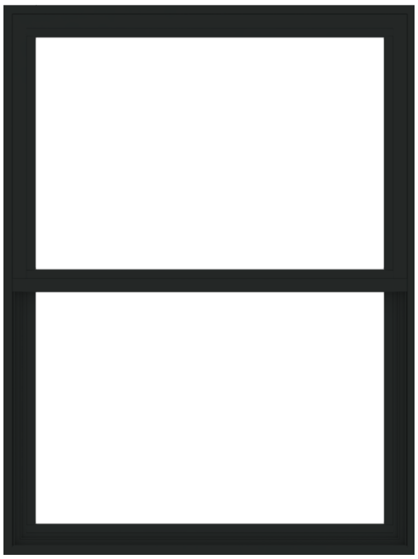 andersen 100 series single-hung window with black trim