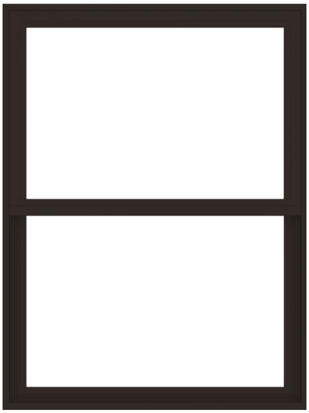 andersen 100 series single-hung window with dark bronze trim