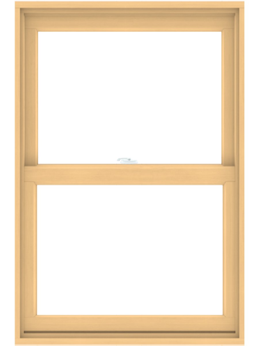 andersen interior natural pine double hung window
