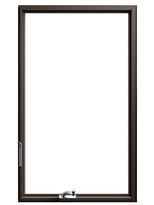 dark bronze framed andersen casement window