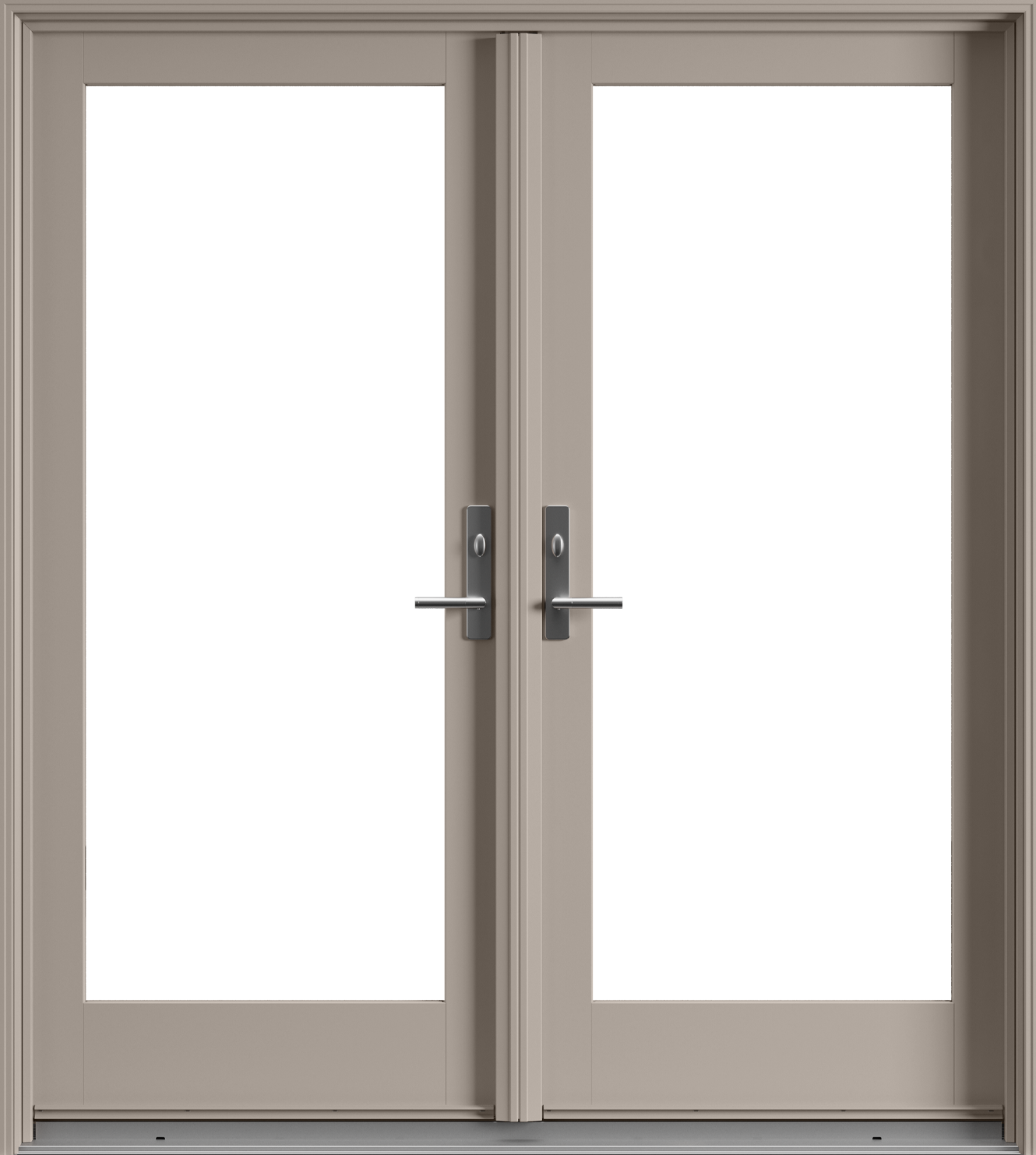 andersen 400 series hinged patio door in sandstone exterior