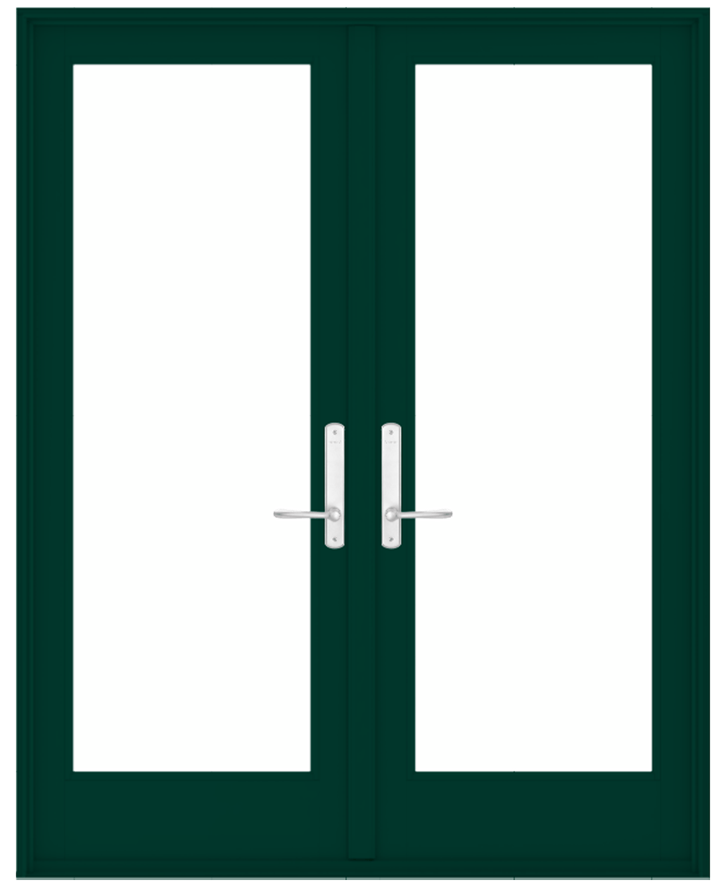 french door in forest green