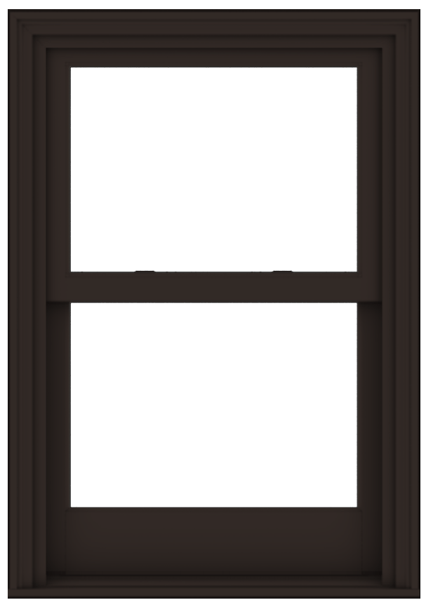 andersen e series double-hung window with dark bronze trim