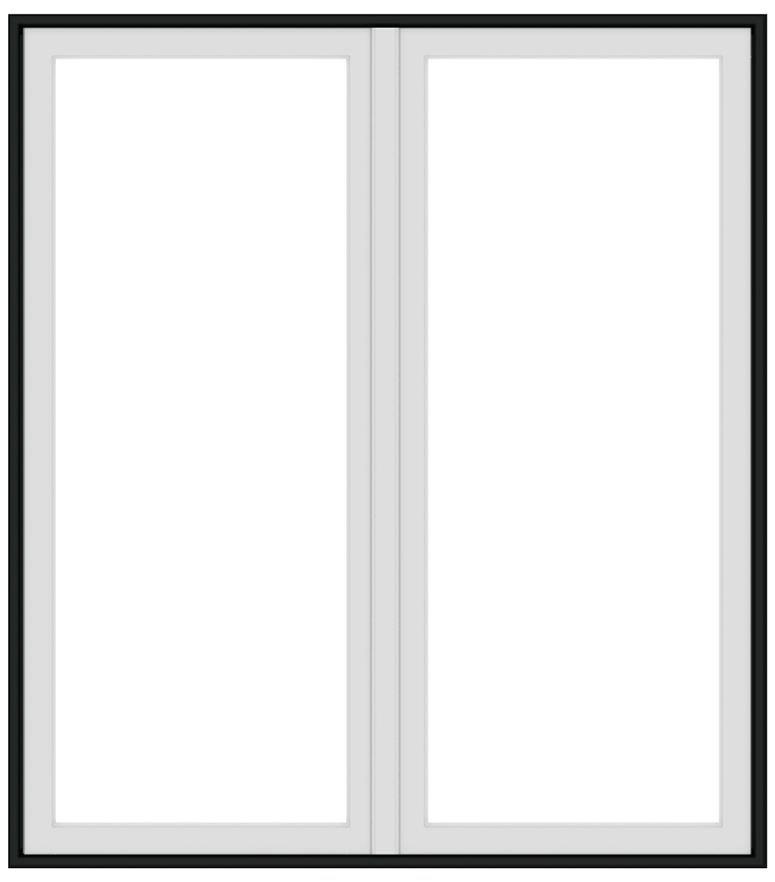 andersen e series french casement window with black trim