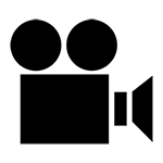 black movie projector icon