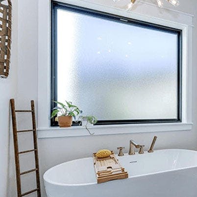 interior view of bathroom with privacy window from andersen windows