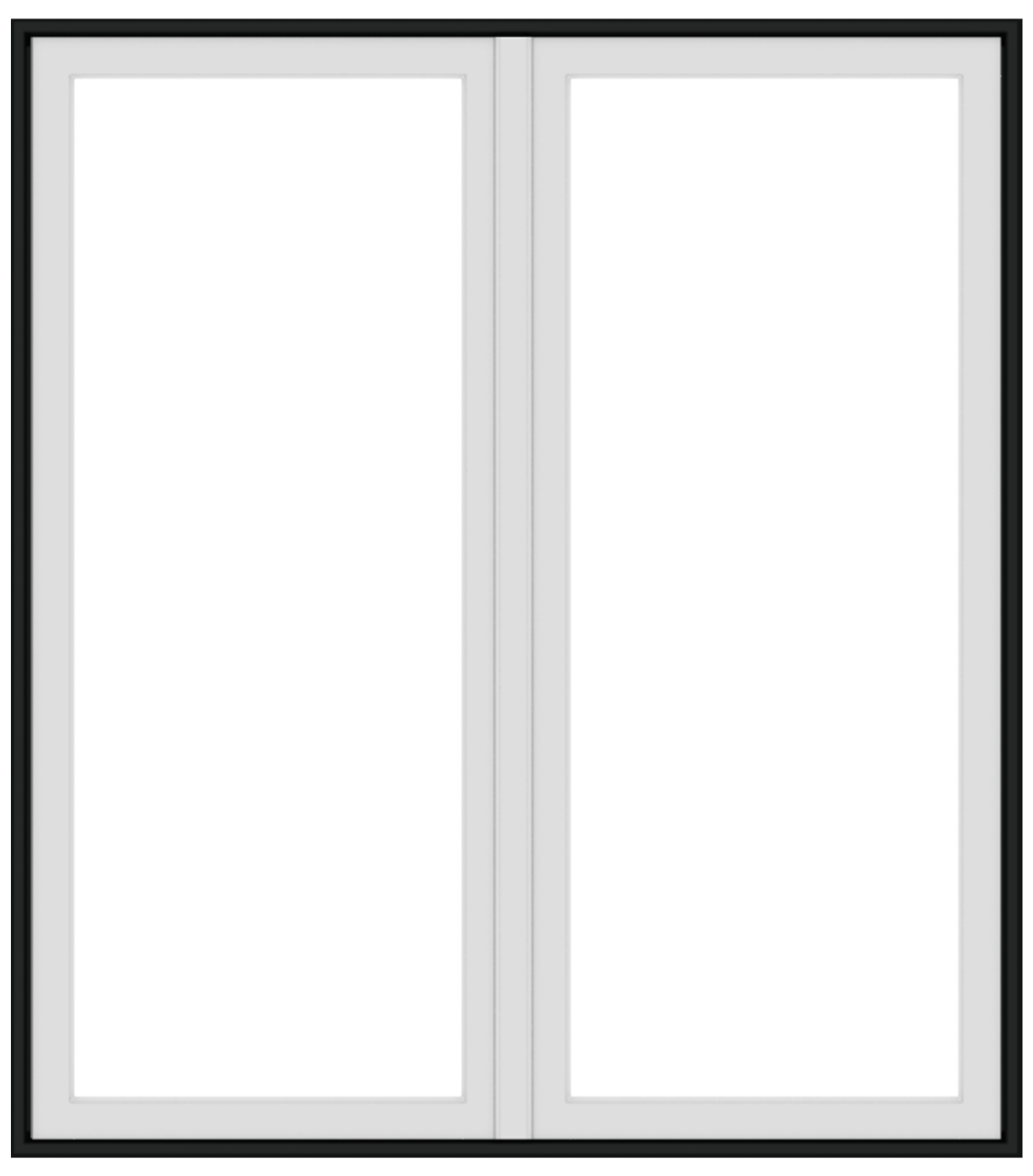 andersen e series french casement window with black trim