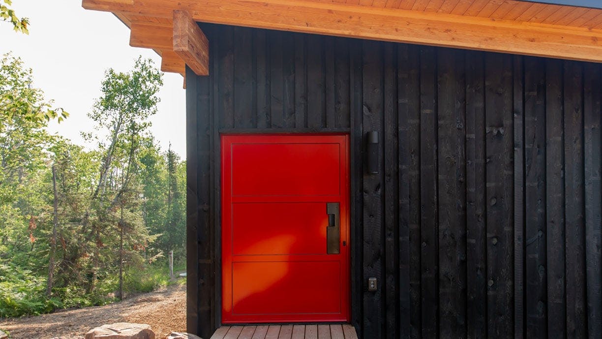 modern wood door exterior view