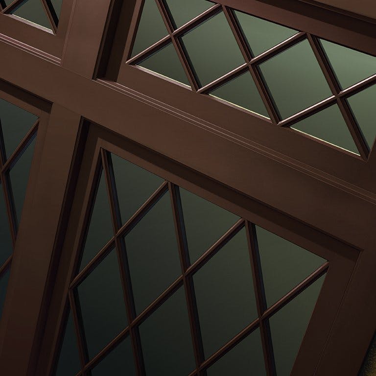 Dark brown Andersen A-Series fiberglass window
